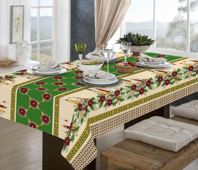 Imagem de Toalha Para Mesa De Jantar Seia Flores 4Pessoas 1,5m X 1,35m