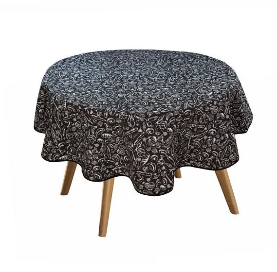 TOALHA PARA MESA REDONDA PRETO E BRANCO 4 CADEIRAS 1,50m DE DIÂMETRO Menor preço em TOALHA PARA MESA REDONDA PRETO E BRANCO 4 CADEIRAS 1,50m DE DIÂMETRO