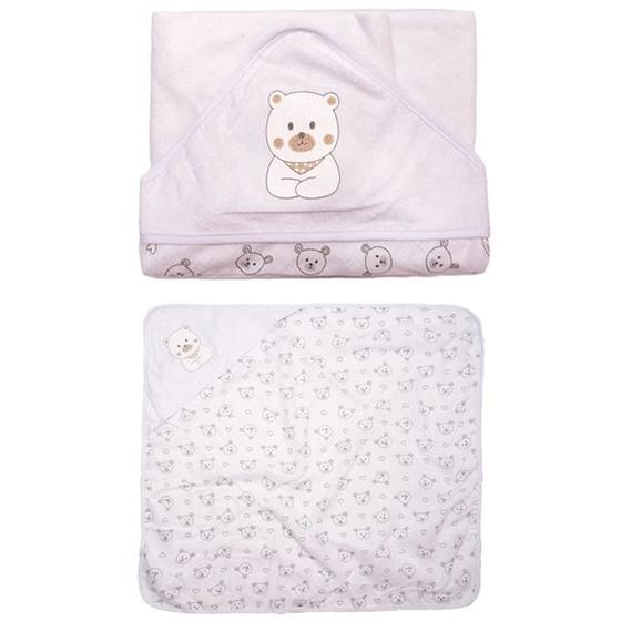 Imagem de Toalha Plush Com Capuz De Centro E Forro Fralda 68x68cm - Bublim Incomfral