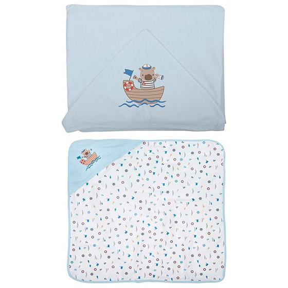 Imagem de Toalha Plush Com Capuz De Centro E Forro Fralda 68x68cm - Bublim Incomfral
