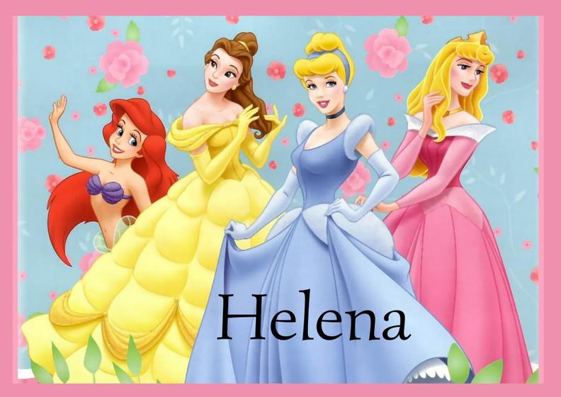 Imagem de Toalha princesas da Disney  Tamanho 21x29,5 cm infantil com nome HELENA