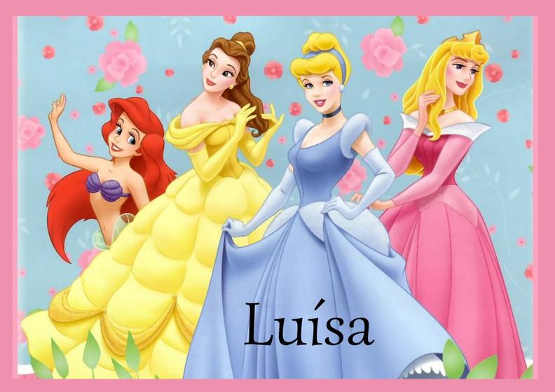 Imagem de Toalha princesas da disney Tamanho 21x29,5 cm infantil com nome LUÍSA