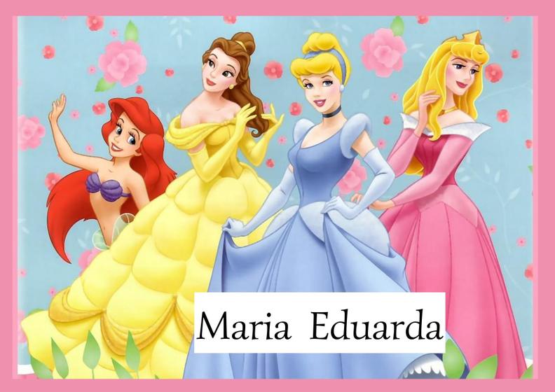 Imagem de Toalha princesas da disney Tamanho 21x29,5 cm infantil com nome MARIA EDUARDA