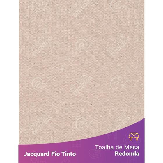 Imagem de Toalha Redonda em Tecido Jacquard Bege Liso Fio Tinto