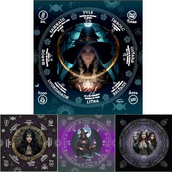 Imagem de Toalha Sublimada Jogo Cartas Bruxa Wicca- Selecione O Modelo