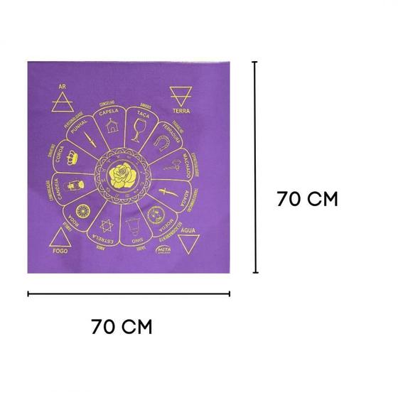 Imagem de Toalha Tecido Jogo De Cartas Cigana 70 X 70 Cm Lilás