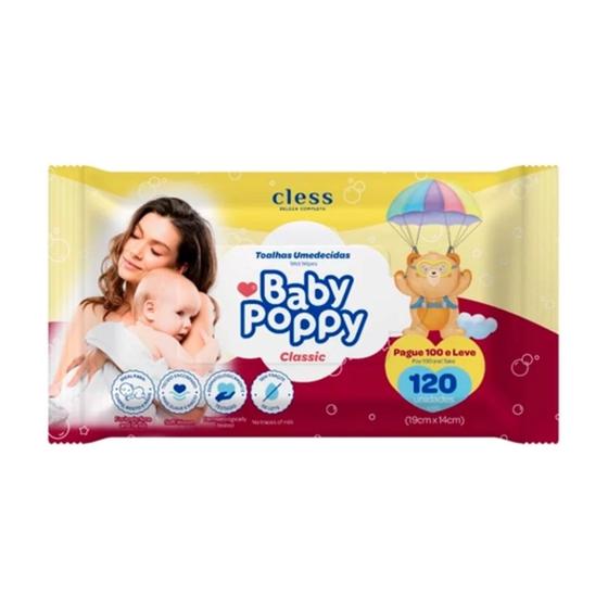 Imagem de Toalha umedecida baby poppy basic 120un