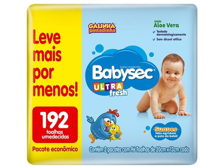 Toalha Umedecida Babysec Ultrafresh - Galinha Pintadinha 192 Unidades Imagem de Toalha Umedecida Babysec Ultrafresh