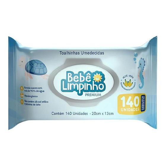 Imagem de Toalha Umedecida Bebê Limpinho Premium Com 140 Unidades