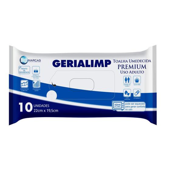 Imagem de Toalha Umedecida Geriátrica Gerialimp Premium 10 Unidades