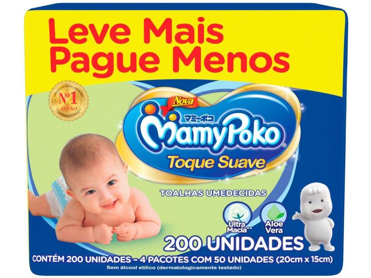 Imagem de Toalha Umedecida MamyPoko Toque Suave - 200 Unidades