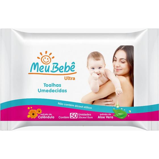 Imagem de Toalha Umedecida Meu Bebê Ultra com 50 Un - Hygieline