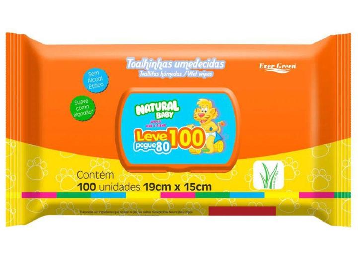 Imagem de Toalha Umedecida Natural Baby Wipes - 100 Unidades - Ever Green