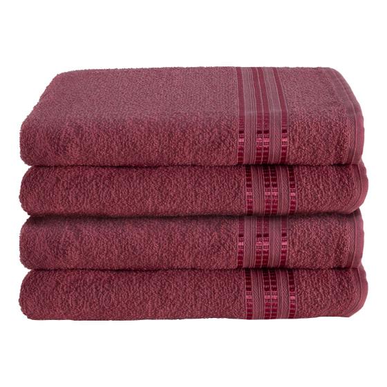 Imagem de Toalhão Grande Kit Com 4 Pçs em Rosa 0,65cm x 1,25m Linea