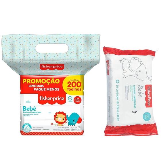 Imagem de Toalhas De Toalhas Umedecidas Com Perfume Fisher Price 200 Folhas