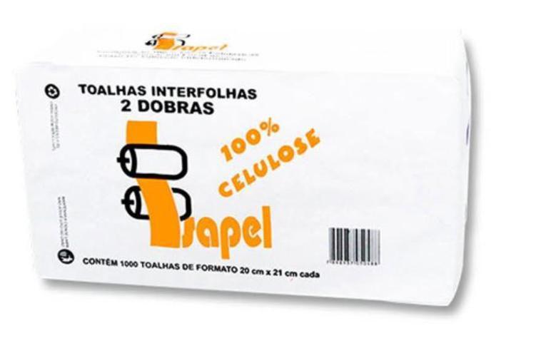 Imagem de Toalhas Interfolhas 2D 100% Celulose Virgem Com 1000 20X21 Isapel