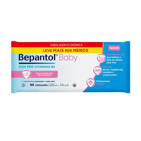 Imagem de Toalhas Lenços Umedecidos Wipes Pou com 96un - Bepantol