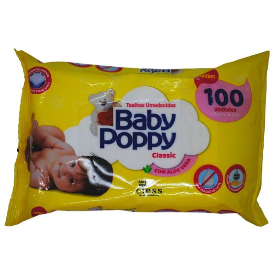 Imagem de Toalhas Umedecidas Baby Poppy Classic 100 Unidades