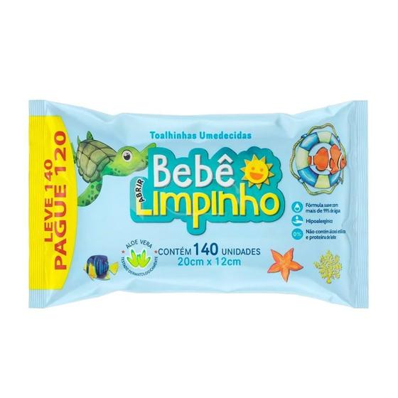 Imagem de Toalhas Umedecidas Bebê Limpinho 140uni - RDM