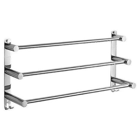 Toalheiro Cromado Triplo Porta Toalha de 60cm Para Hotel Casa Banheiro Lavabo Menor preço em Toalheiro Cromado Triplo Porta Toalha de 60cm Para Hotel Casa Banheiro Lavabo