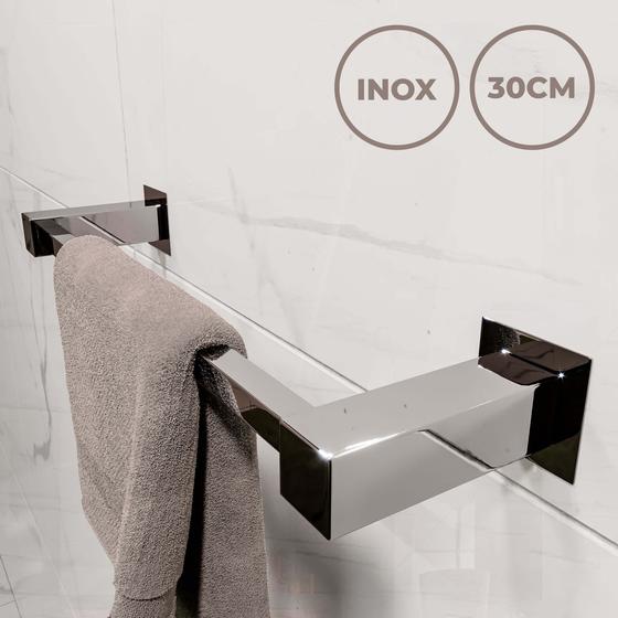 Toalheiro De Rosto Inox 304 Vinci, Porta Toalha Inox 30cm Menor preço em Toalheiro De Rosto Inox 304 Vinci, Porta Toalha Inox 30cm