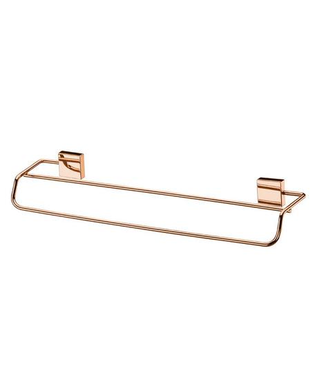 Imagem de Toalheiro Duplo 45 Cm Aço Inox Rosé Gold - Porta Toalhas