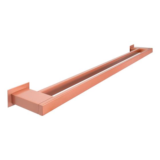 Imagem de Toalheiro Duplo 60 cm Inox Rose Gold - Kromus RT0309R