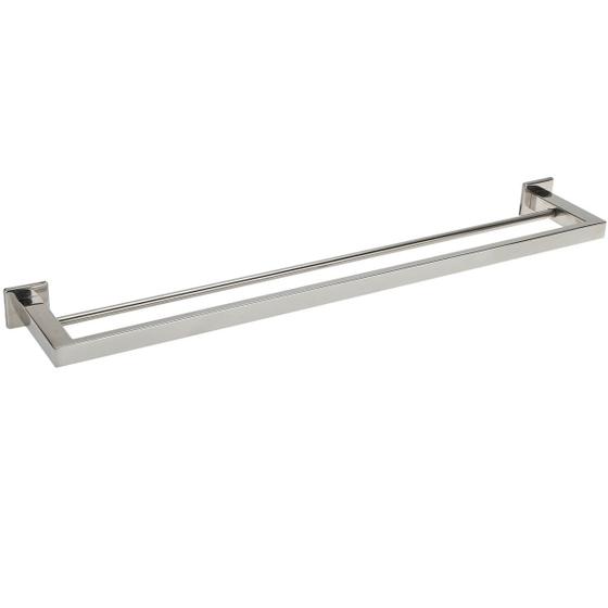 Imagem de Toalheiro Duplo 60cm Gardênia Aço Inox Suporte Porta Toalha Banho Quadrado Banheiro