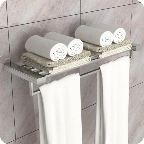 Imagem de Toalheiro Hotel de Parede Porta Toalha Duplo Inox Master