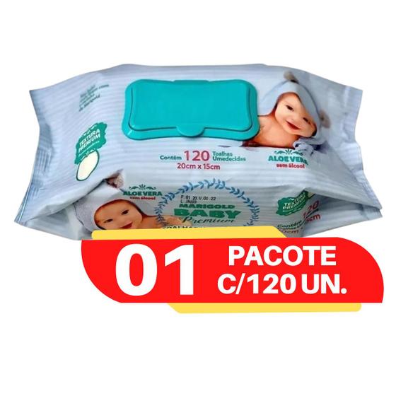 Imagem de Toalhinha umedecida Marigold premium com 120 unidades