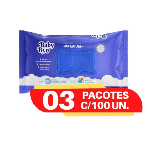 Imagem de Toalhinhas umedecidas Baby Byn lenço kit com 3 pacotes