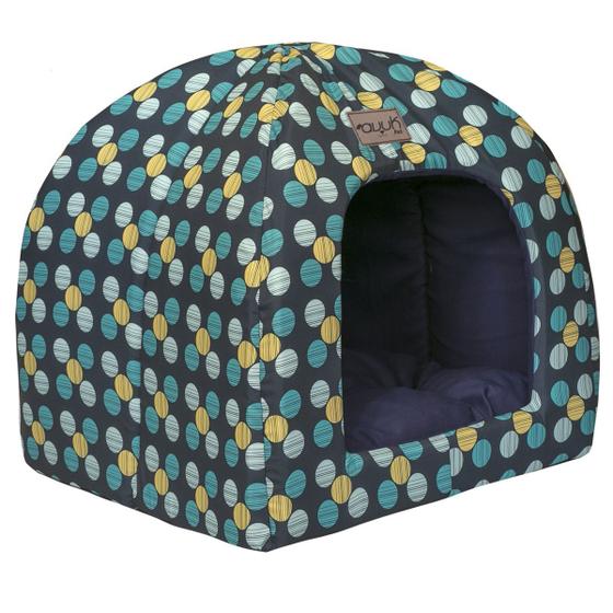 Imagem de Toca 2x1 Bolinha Azul Avuk Pet Cama Cachorro Gato Cabana