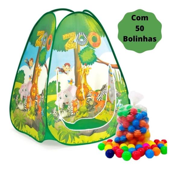Imagem de Toca Barraca Infantil Pop Up Com 50 Bolinhas Zoo