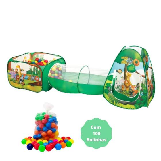 Imagem de Toca Barraca Túnel 3 Em 1 Com 100 Bolinhas Zoo