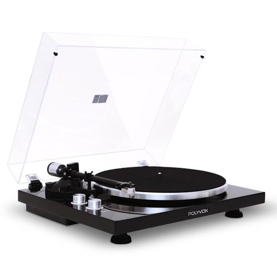 Imagem de Toca Discos Belt Drive Polyvox Bluetooth com acionamento automático por correia Preto, Bivolt 120/240V