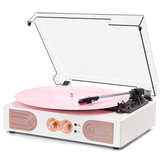 Imagem de Toca-Discos de Vinil DANFI AUDIO DF - 3 Velocidades com Bluetooth - Branco