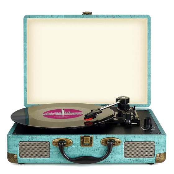 Imagem de Toca-Discos de Vinil Portátil Mersoco com Bluetooth - 3 Velocidades