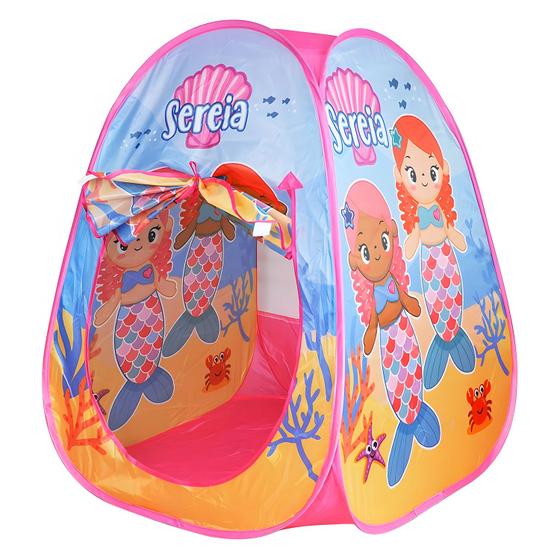 Imagem de Toca Infantil Acampamento Casinha Sereias Portátil Instantânea Rosa - Dm Toys