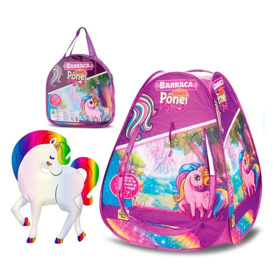 Imagem de Toca Infantil Beauty Pônei Com Bolsa Para Transporte Rosa