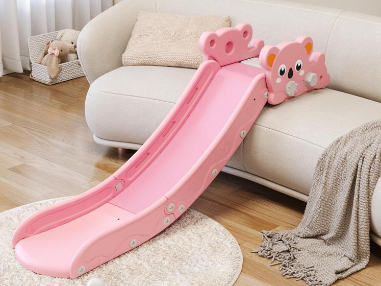 Imagem de Toddler Slide Baotree em forma de L para cama, sofá, sofá, escadas, rosa