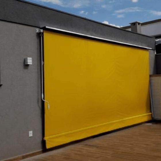Imagem de Toldo Cortina Amarelo - 2,80m x 3,20m - kit completo
