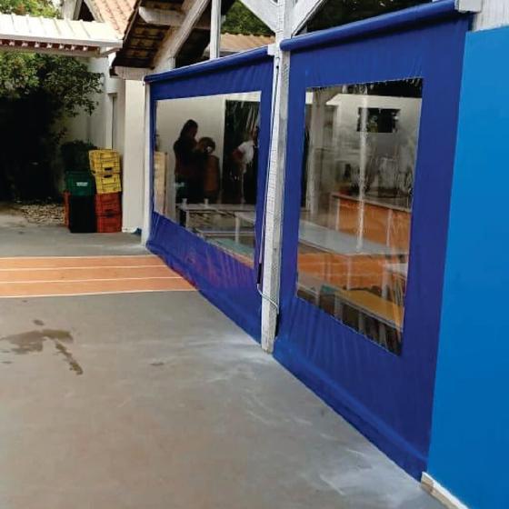 Imagem de Toldo Cortina Azul c/ visor - 1,50m x 2,20m - kit completo