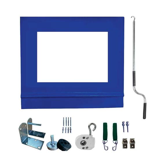 Imagem de Toldo Cortina Azul c/ visor - 2,30m x 1,80m - kit completo