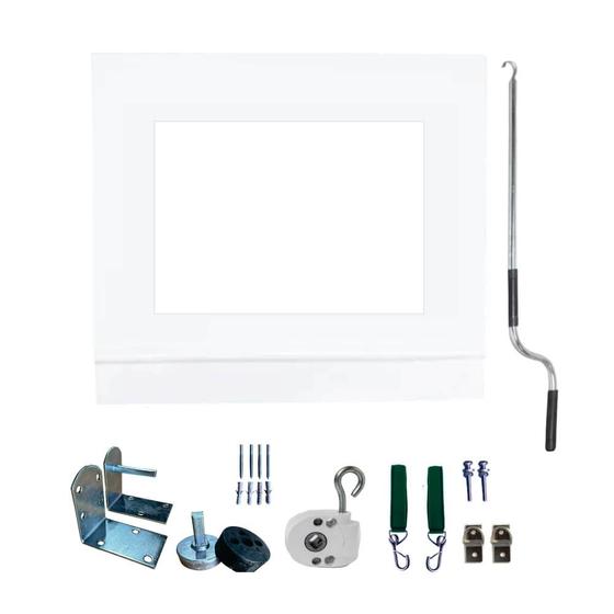 Imagem de Toldo Cortina Branco c/ visor - 3,30m x 2,00m - kit completo