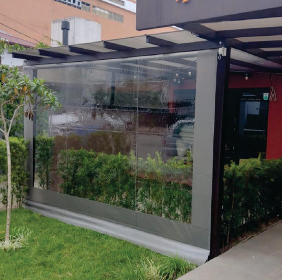 Imagem de Toldo Cortina Cinza c/ visor - 1,50m x 2,30m - kit completo