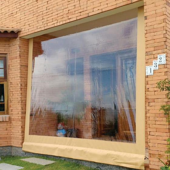 Imagem de Toldo Cortina Ocre c/ visor - 1,50m x 2,10m - kit completo