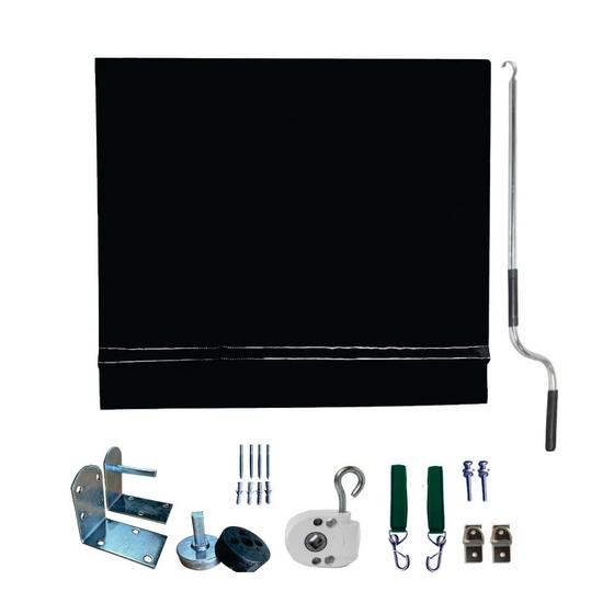 Imagem de Toldo Cortina Preto - 3,40m x 3,20m - kit completo
