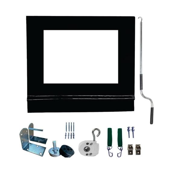 Imagem de Toldo Cortina Preto c/ visor - 1,50m x 1,70m - kit completo