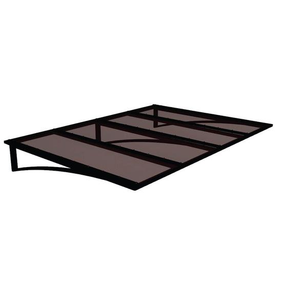 Imagem de Toldo Fixo Policarbonato Alveolar Bronze 6mm - 2,00m x 1,00m - Estrutura Preta