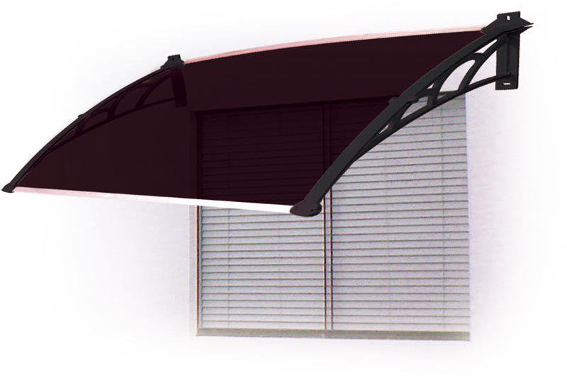 Imagem de Toldo Fixo Versátil p/ portas, janelas e ar-condicionado de 120 x 60 cm - Braço Preto com Chapa Preto